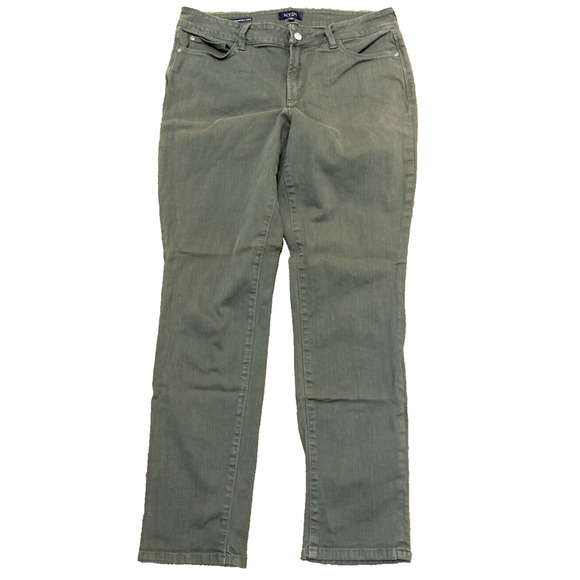 NYDJ LIFT TUCK Alina Convertible Ankle Skinny Pants Olive Green jeans size 10 - Picture 3 of 8